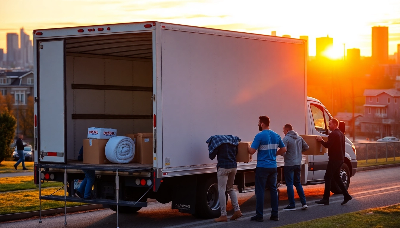 Apex YYC Moving Services and Solutions team carefully loading belongings into a truck in Calgary, ensuring a stress-free move.