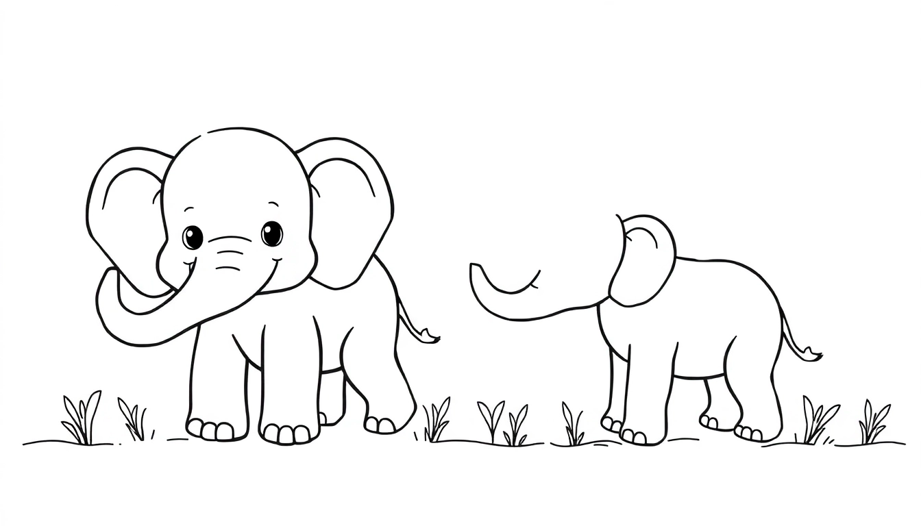 Engaging free coloring pages featuring adorable elephants, perfect for kids' creative activities and educational fun.