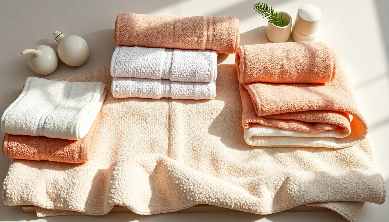 High-quality towels wholesale displayed in a professional setting, emphasizing softness and variety for bulk buyers.