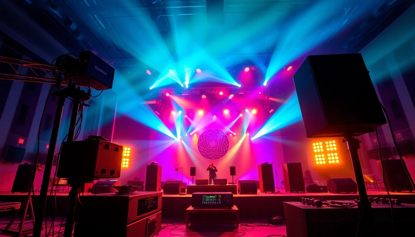 Modern Licht- und Tontechnik Köln setup in a Cologne event space, showcasing professional audio and lighting equipment in use for a seamless event experience.