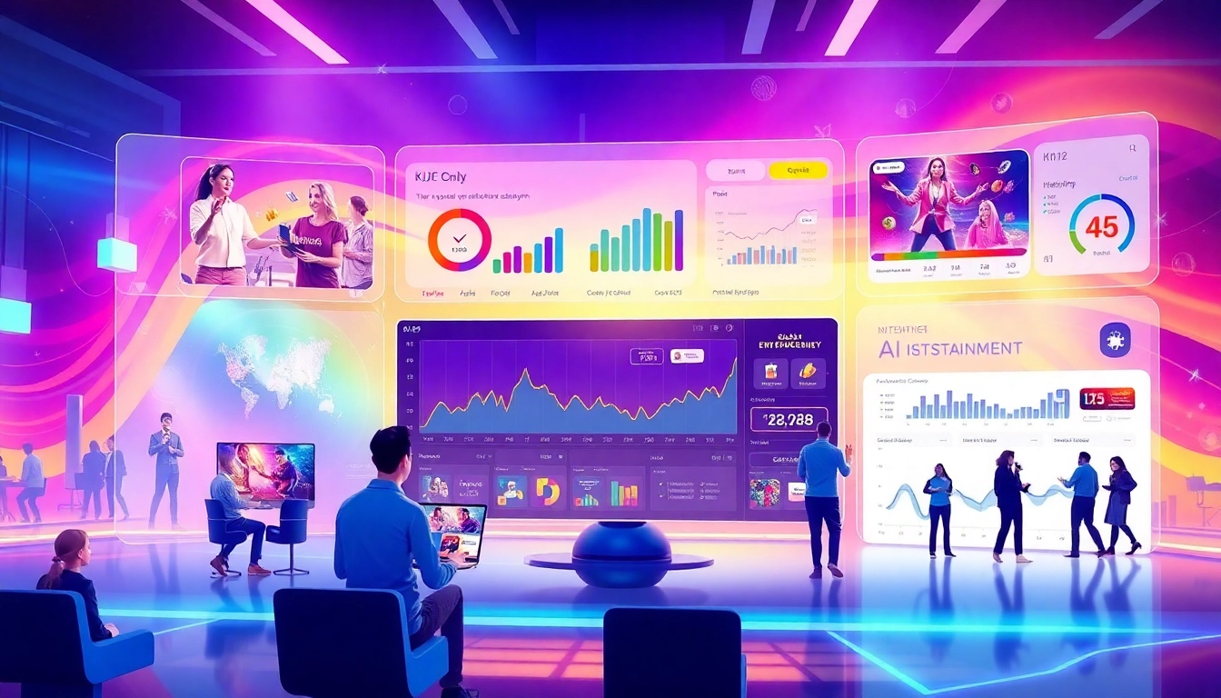 KJC brand logo on a digital interface symbolizing global entertainment and technology innovation