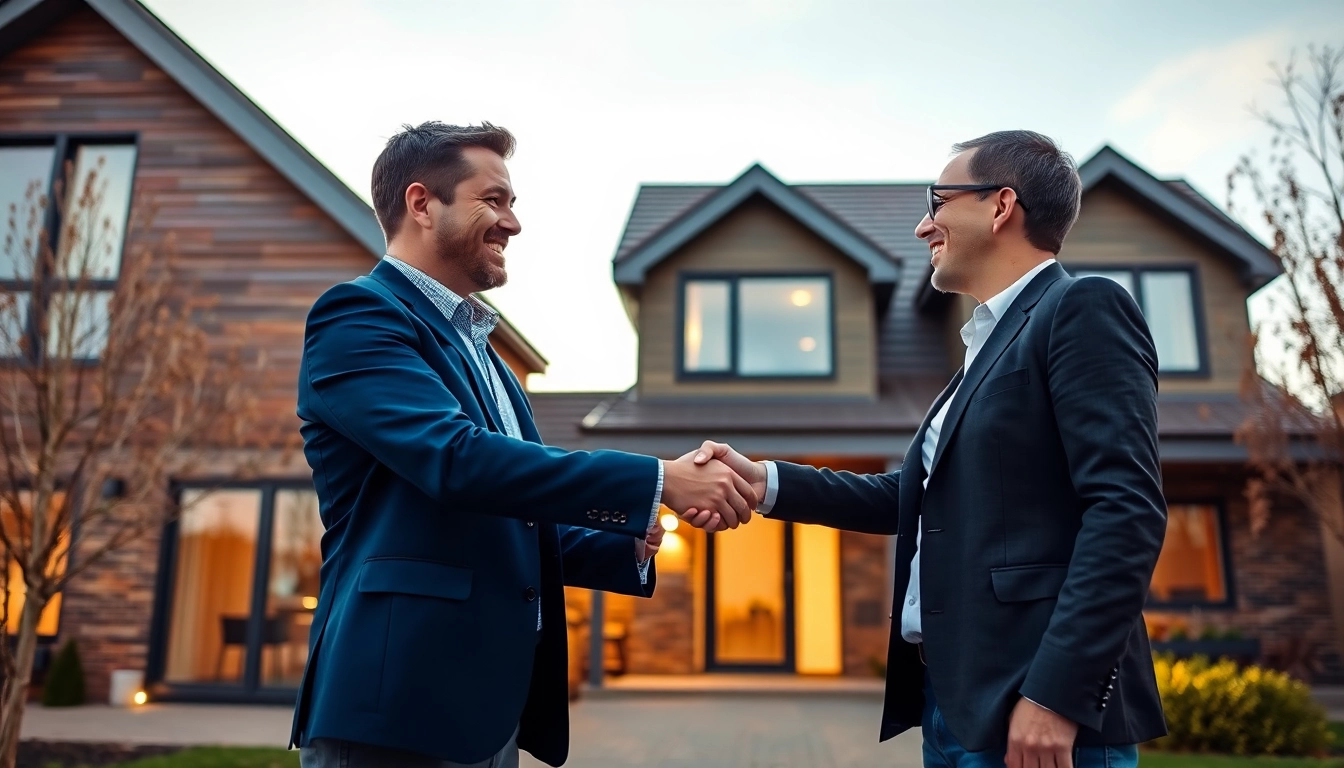 Makler Grevenbroich: Experienced real estate agent presenting property to happy clients in Grevenbroich for successful sales.