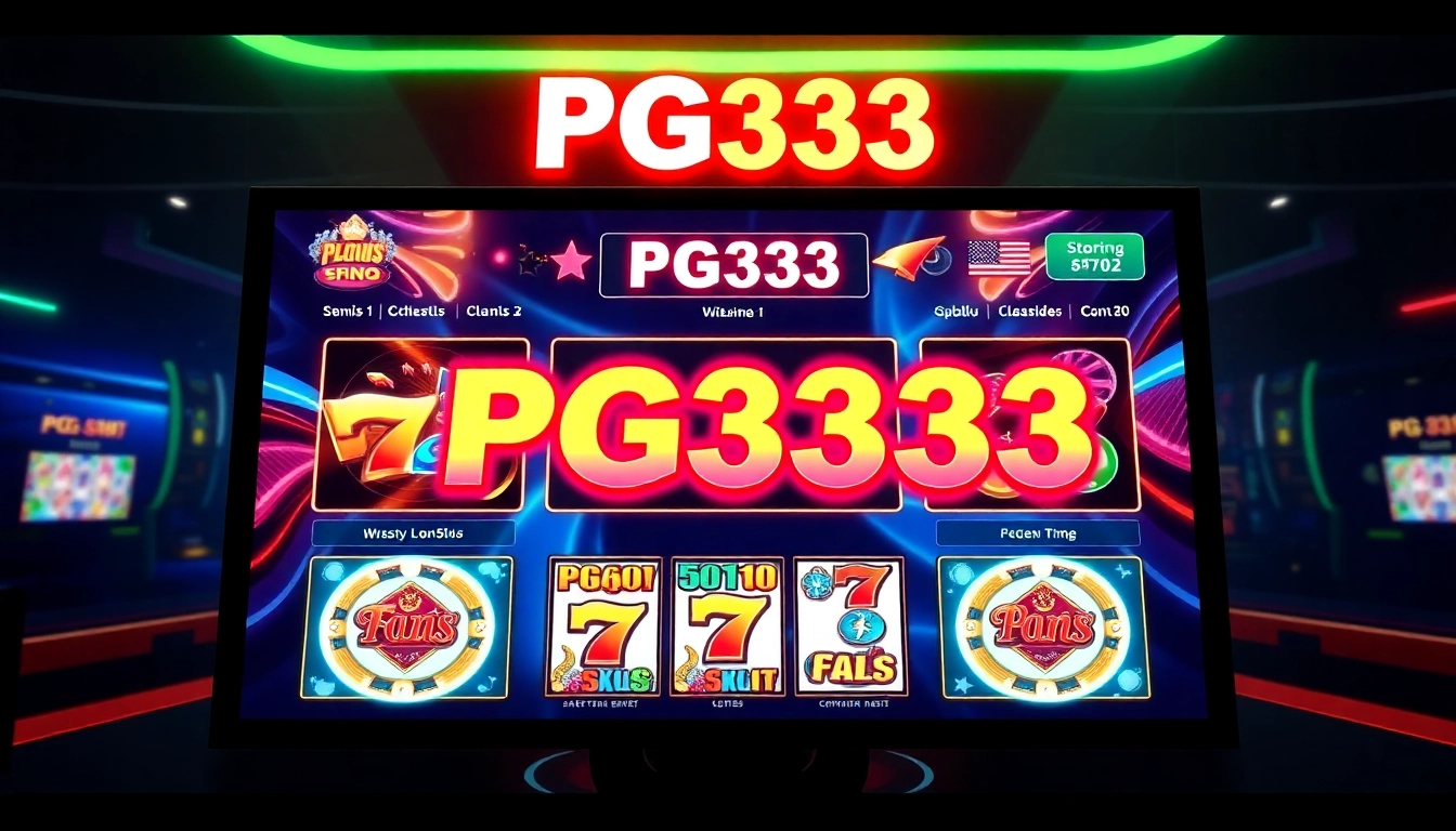 PG333 online slot game platform featuring colorful reels and secure betting interface for players seeking thrills