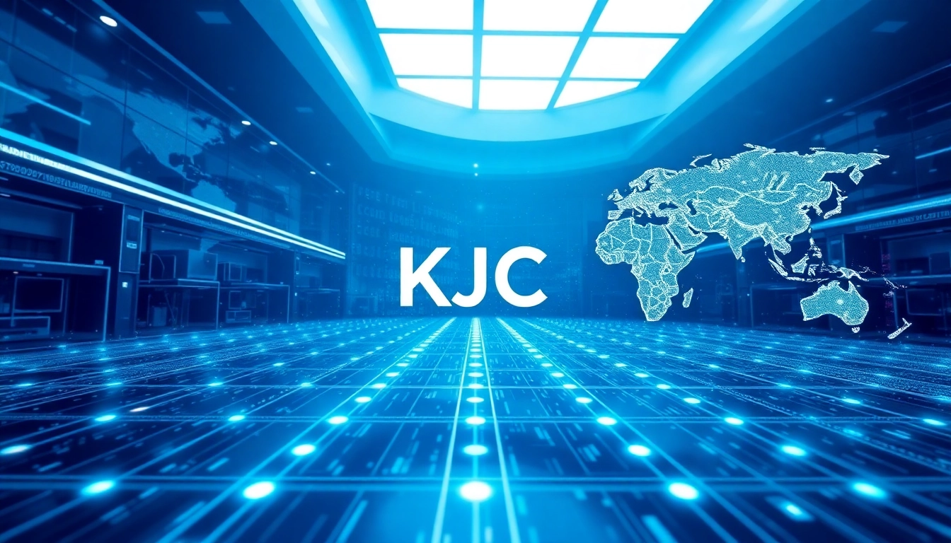 KJC's innovative digital platform showcasing global connectivity and modern entertainment solutions, emphasizing technological sophistication and user engagement.