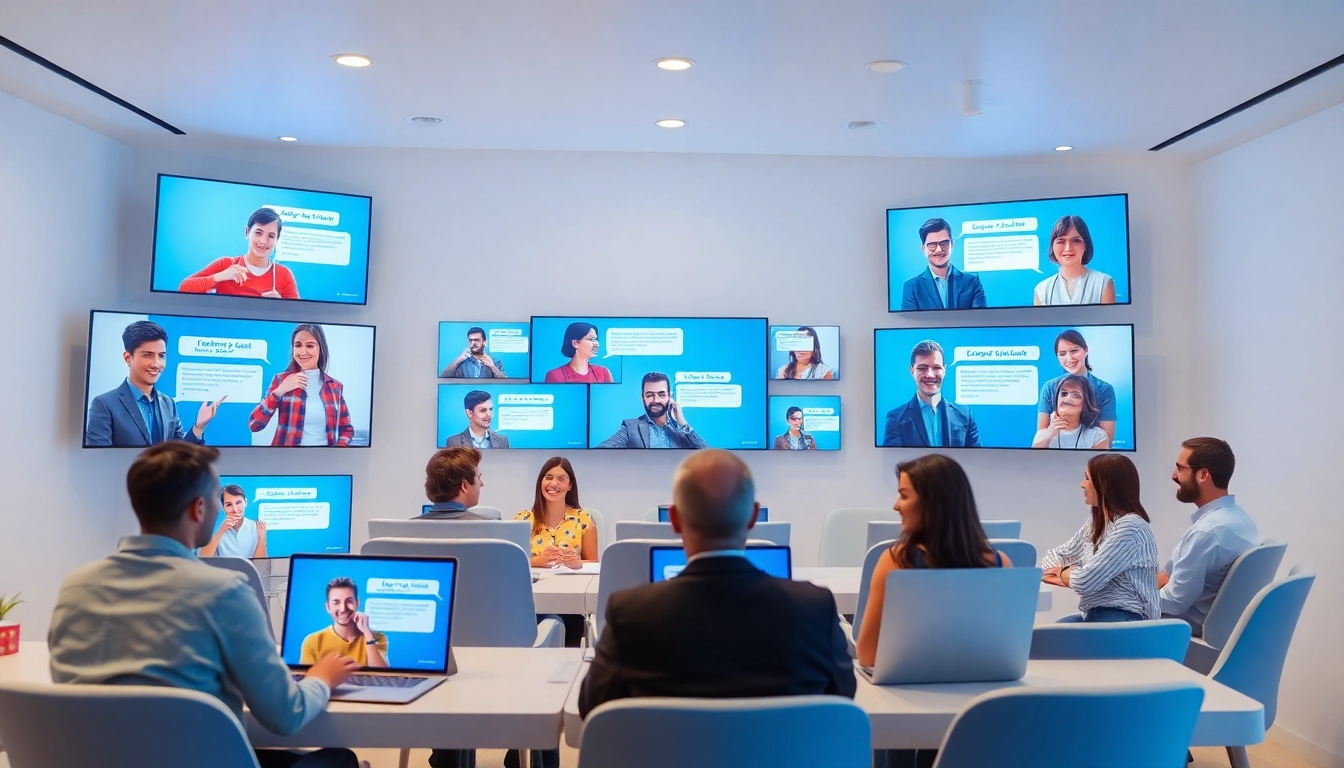 Greek chat platform illustrating diverse users engaging in online conversations with a friendly