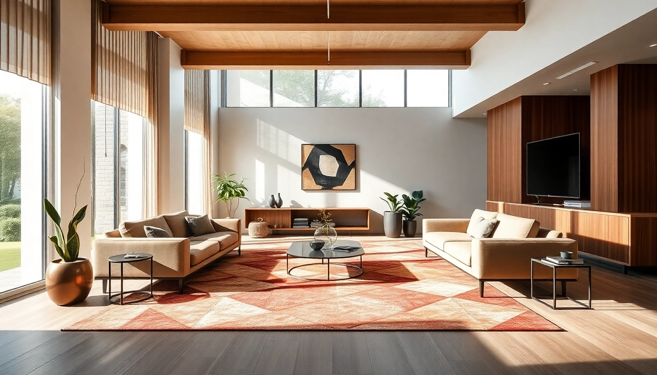 Showcase of stylish Tappeti moderni Milano enhancing contemporary living space with vibrant