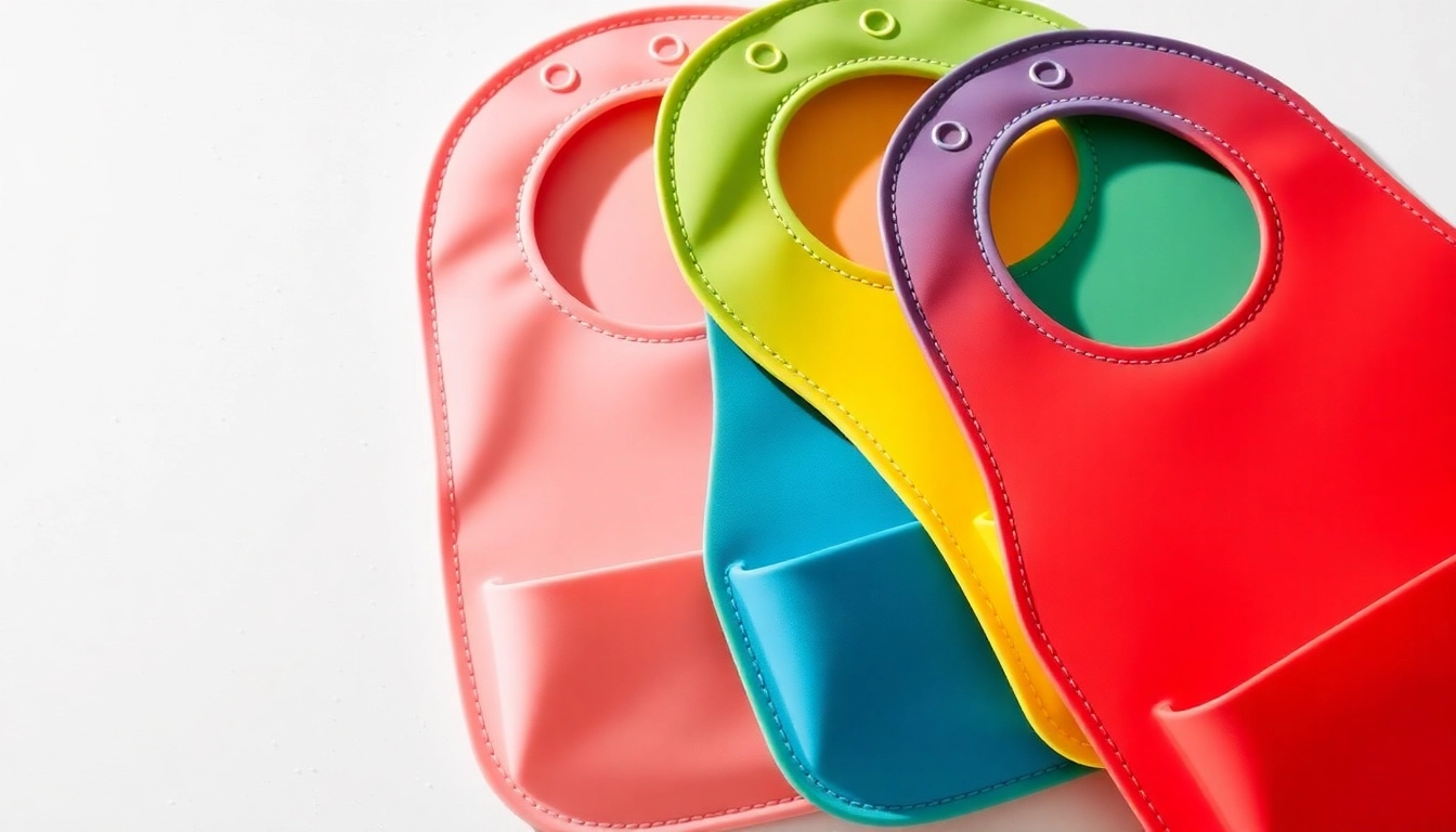 Bavaglini in silicone con tasca per bambini being worn by a toddler during meal time in a safe