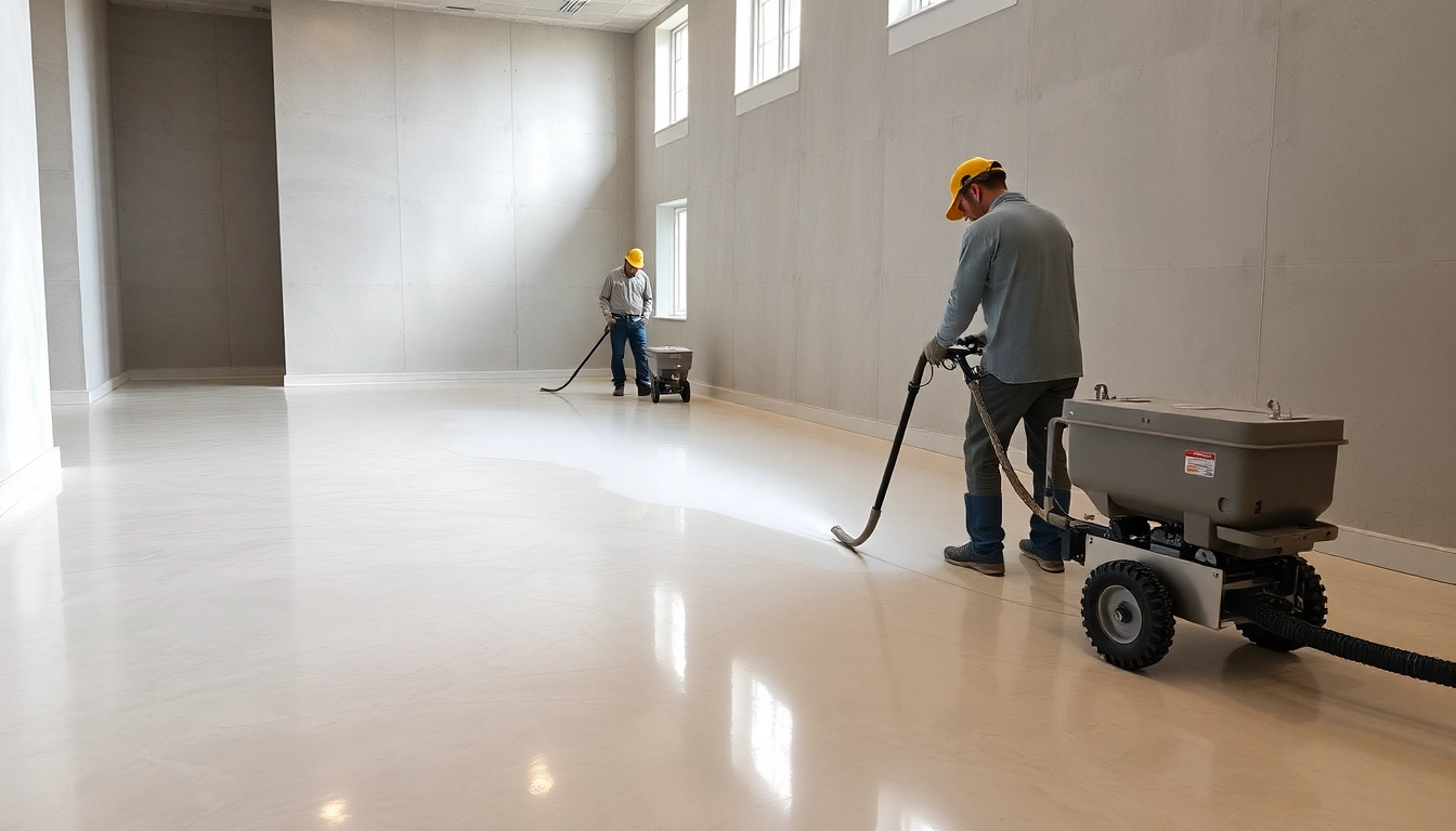 Professional team installing liquid screeding in Birmingham to ensure smooth, durable floors